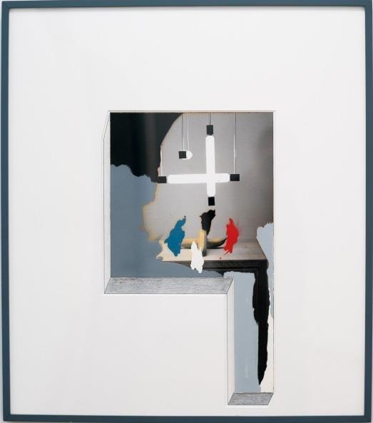 Ger van Elk (1941-2014), Riet-Fuit-Veld, 1988, lakverf  en vernis op een chromogene kleurendruk met potlood op papier.  Foto: Tomek Dersu Aaron